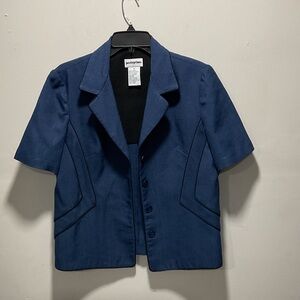Vintage Perceptions Textured Blue Blazer